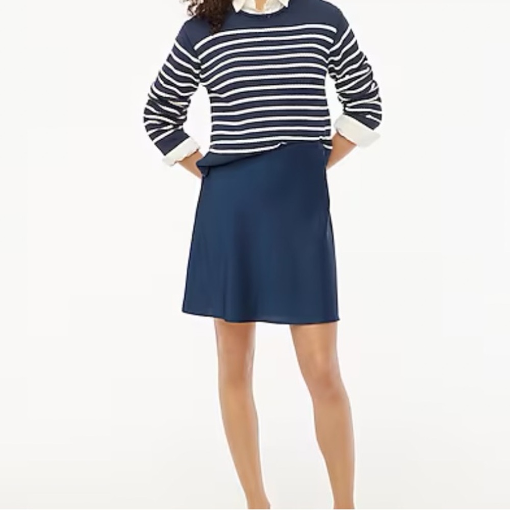 NWT J. Crew Mini Bias Slip Skirt - Black